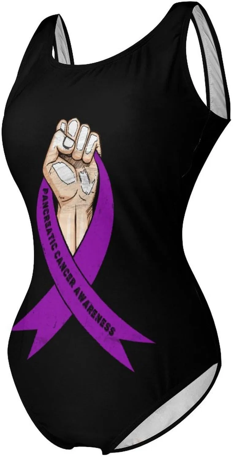 Женский цельнокроеный купальник с эффектом утяжки, One Piece Bathing Suit, Pancreatic Cancer Awareness2 — фото 4