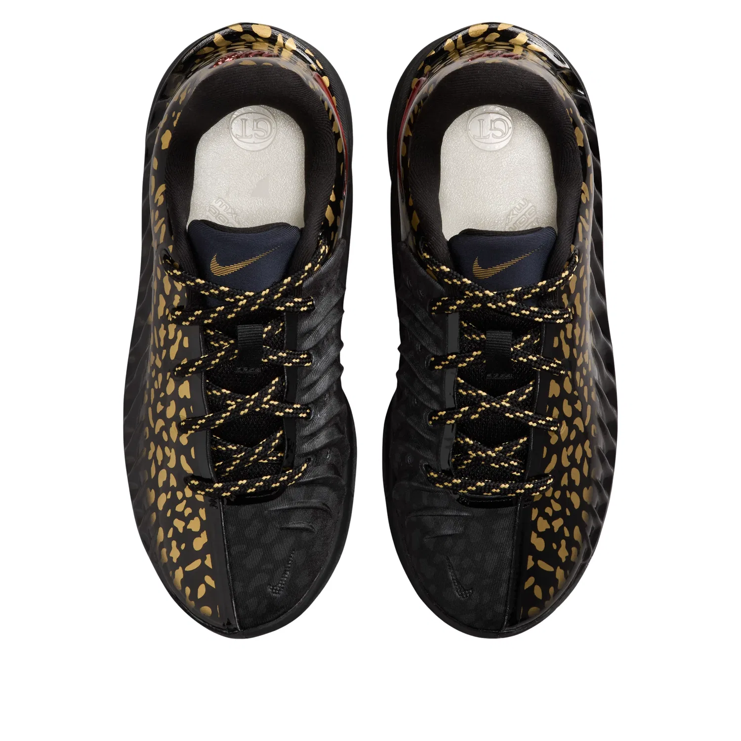 Детские кроссовки для баскетбола с принтом Nike x Victor Wembanyama Air Zoom GT Cut 4 Gold Panther, черный — фото 2