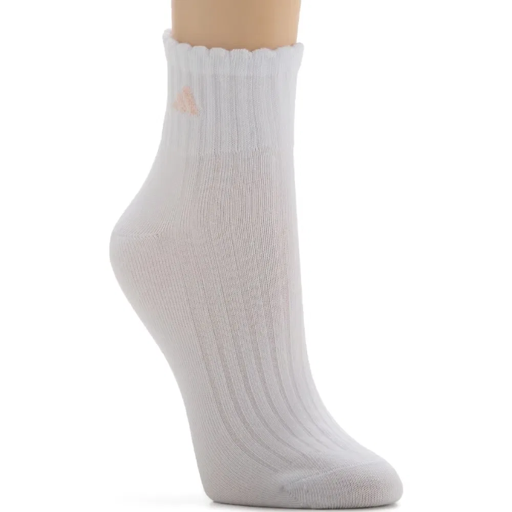 Женские спортивные носки до щиколотки комплект из 3 штук Adidas, Blush Pink/Wonder White/White — фото 4