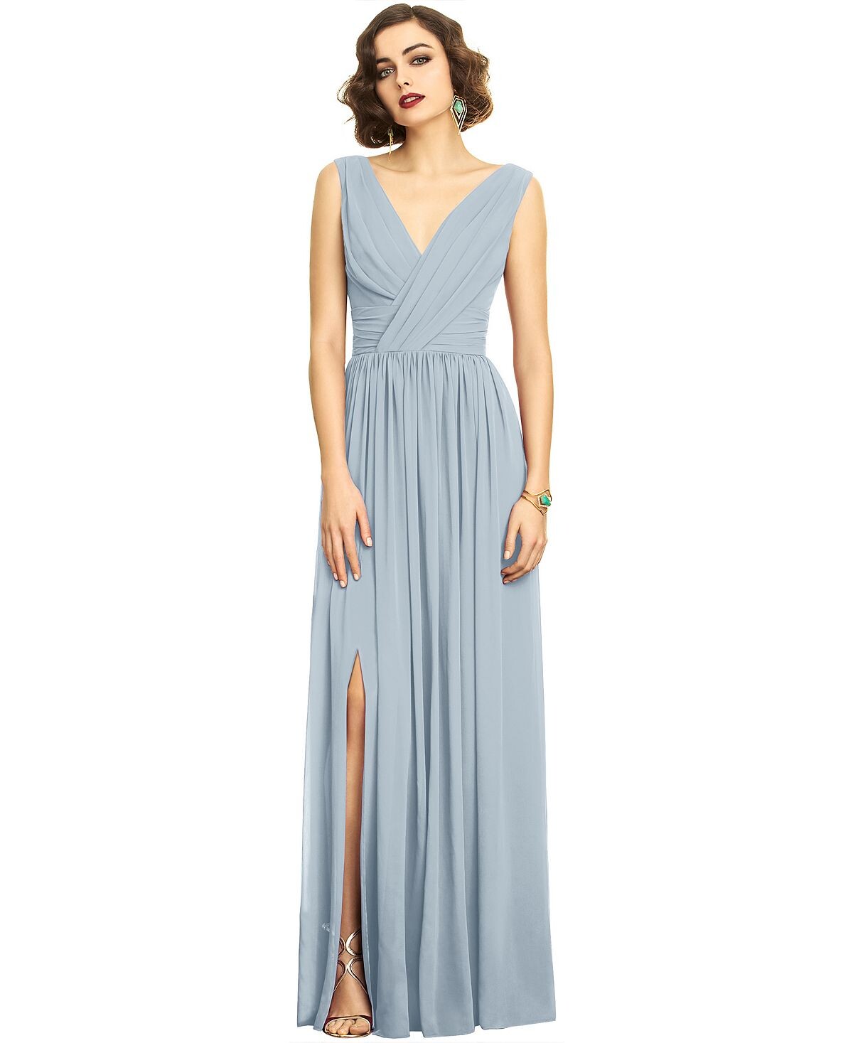 

Шифоновое платье со сборками Dessy Collection, мульти