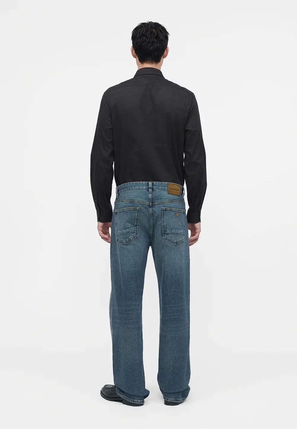 Брюки с карманами - джинсы свободного кроя Emporio Armani, Medium Blue Denim — фото 3