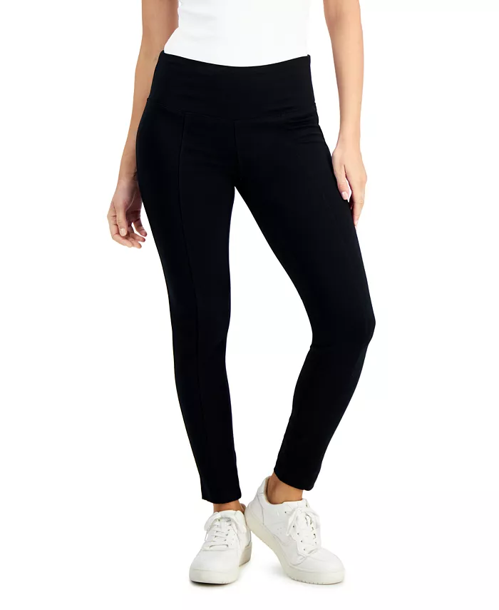 

Узкие брюки средней посадки Petite Ponté-Knit, размеры Petite и Petite Short Style & Co, черный