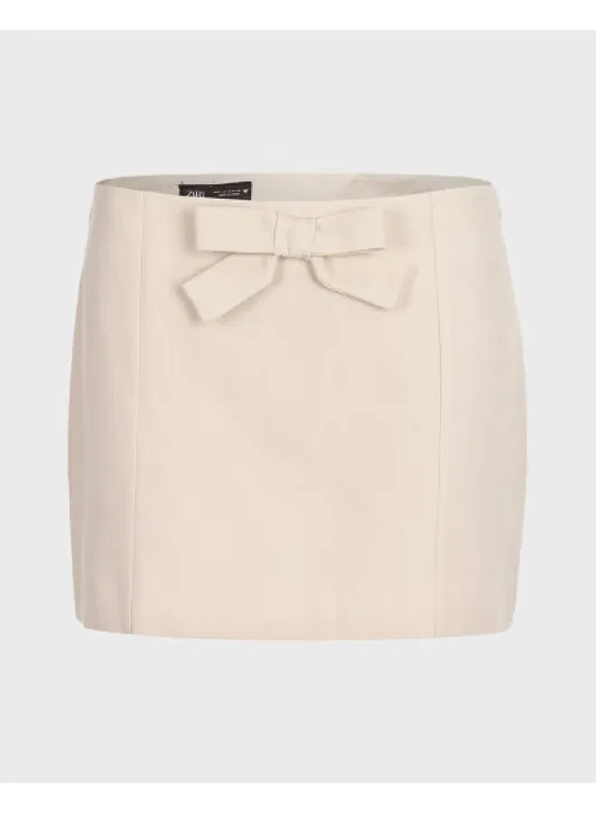 Юбка миди с бантом Zara, бежевый