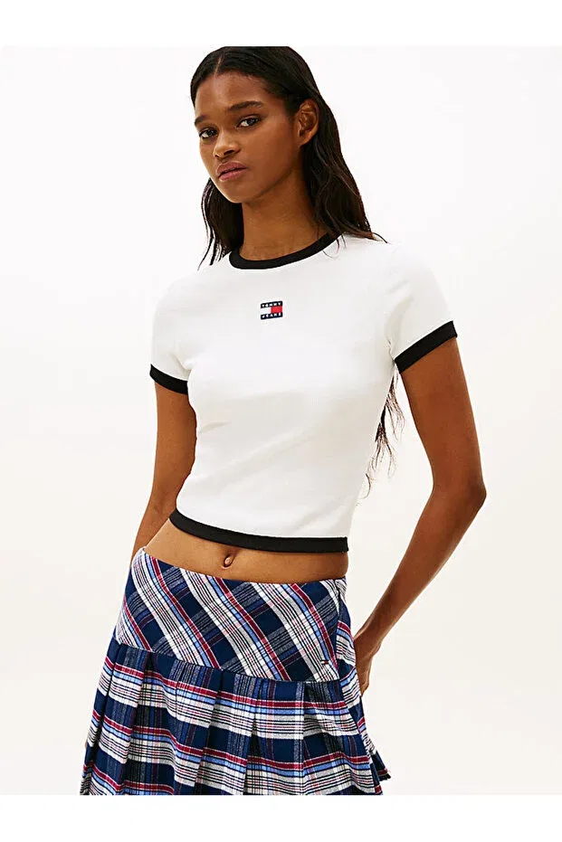 Женская футболка с принтом tjw badge slim fit t-shirt Tommy Hilfiger, White