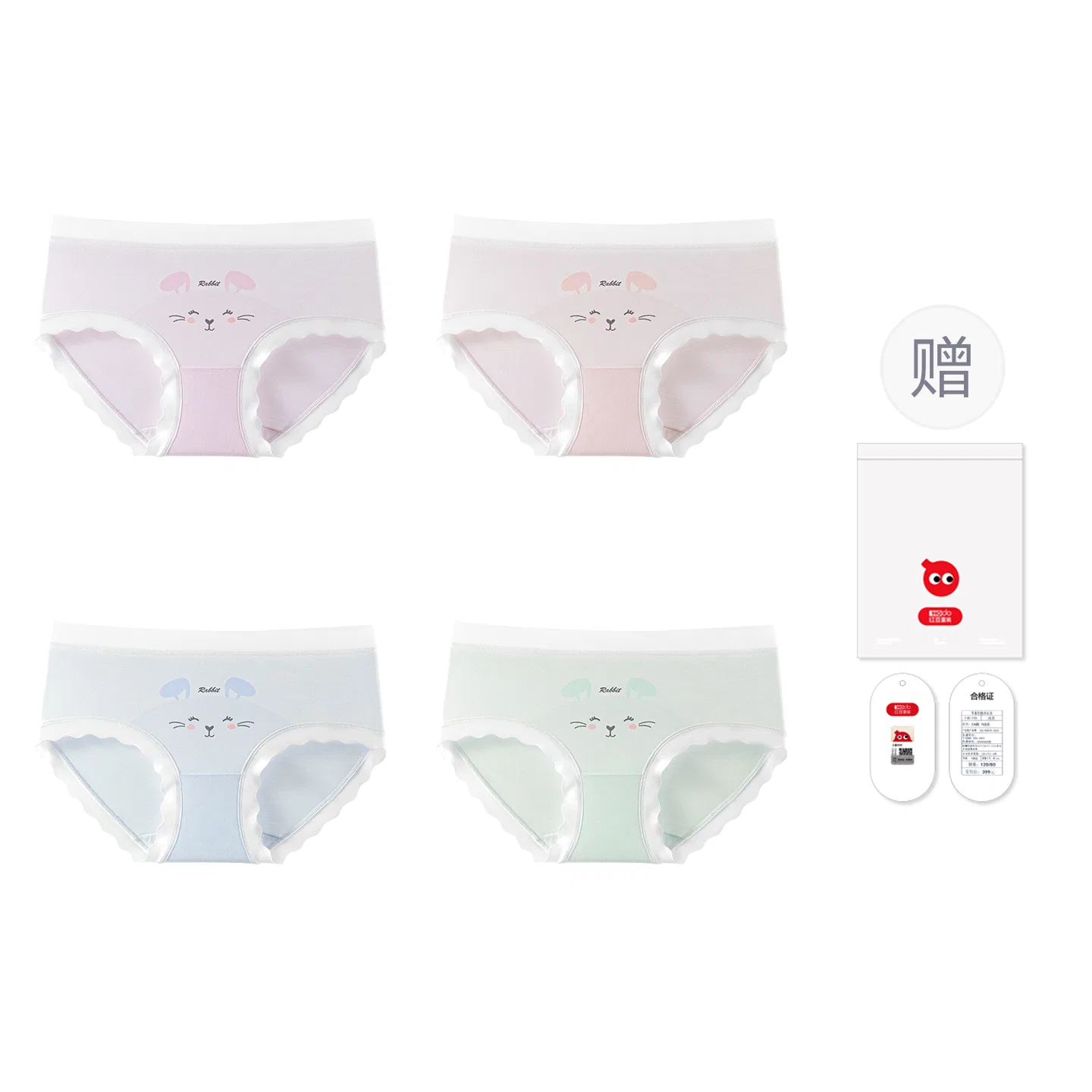 Детские трусы для девочек хлопковые Red bean, Light Purple Light Pink Light Blue Light Green