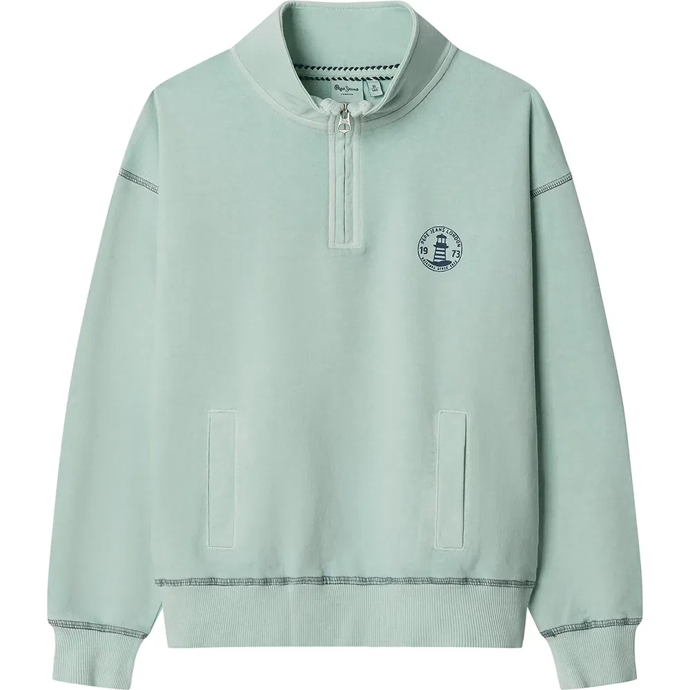 Свитшот ползунком Preston Pepe Jeans, зеленый