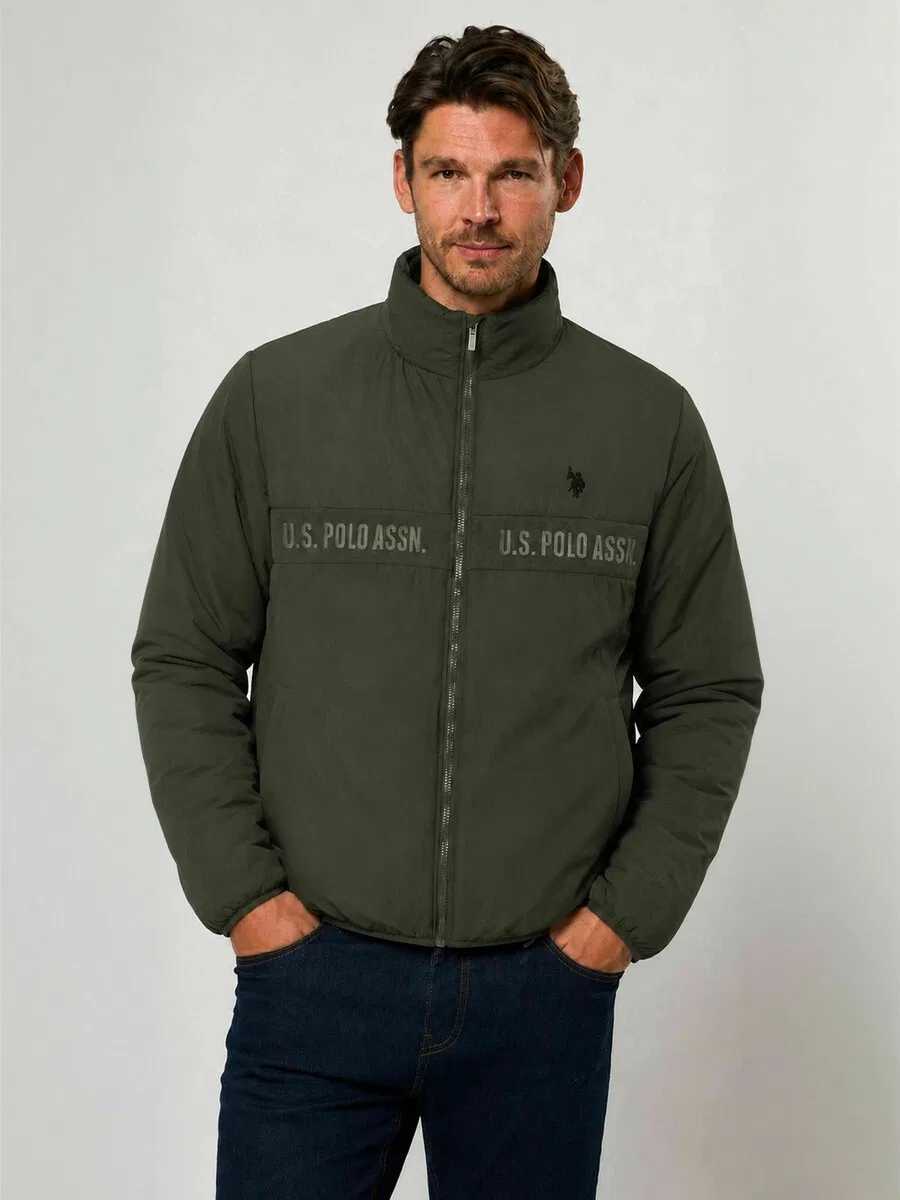 Куртка U.S. POLO ASSN. для межсезонья, модель 'UMJustin', зеленого цвета — фото 2