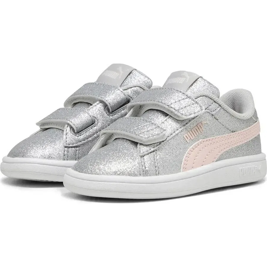 Детские кроссовки с блестящим дизайном Smash 3.0 Glitz Glam Puma, Серый