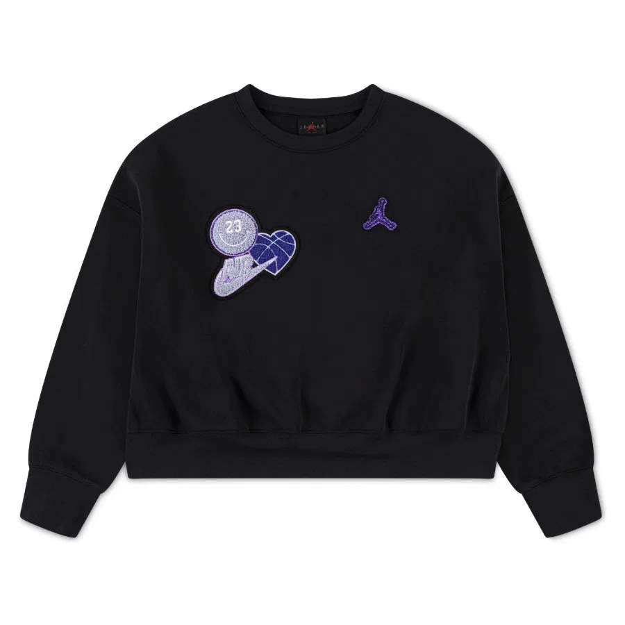 Детский свитшот с принтом Jordan Jdg Blue Jeans & Bling Flc Cre, Nike, Синий