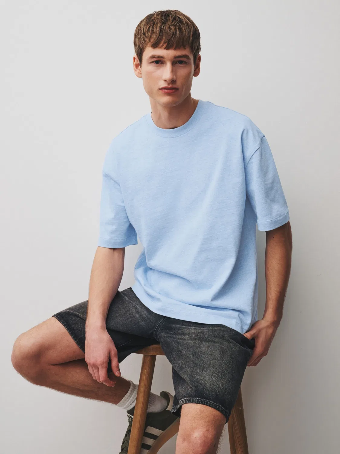 Футболка Relaxed Fit Heavyweight Ice Blue Marl Next — фото 3