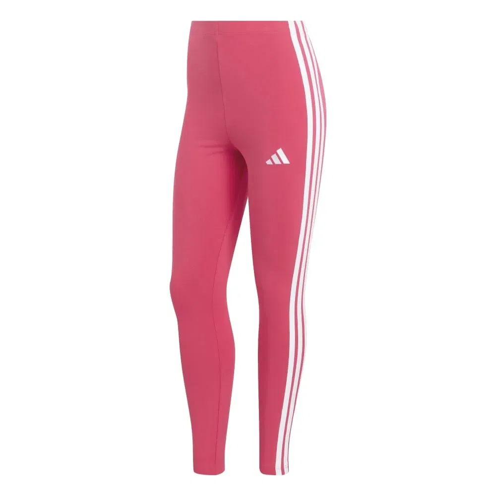 Женские леггинсы с фирменными лампасами Adidas Essentials 3 Stripes Cotton, Pink — фото 3