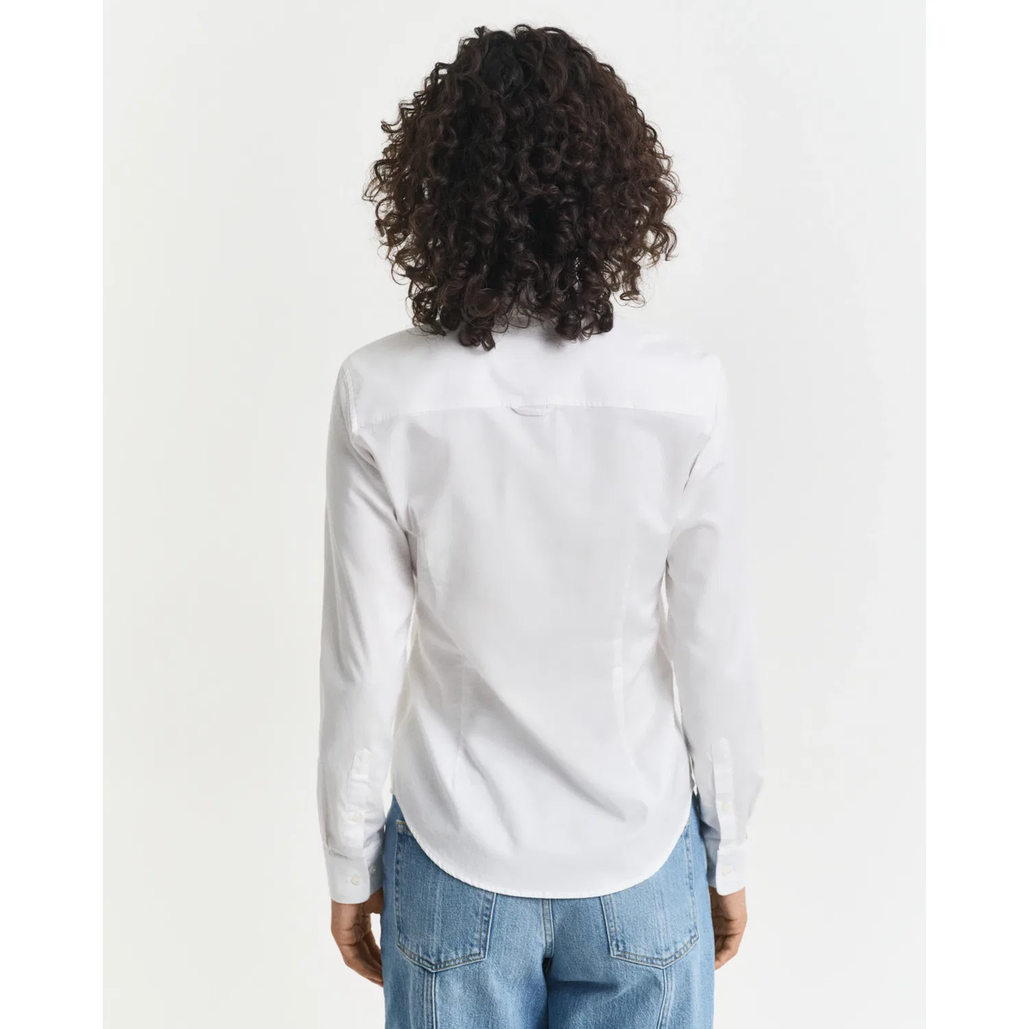 Женская блузка с длинным рукавом New Slim Stretch Oxford Gant, White — фото 2