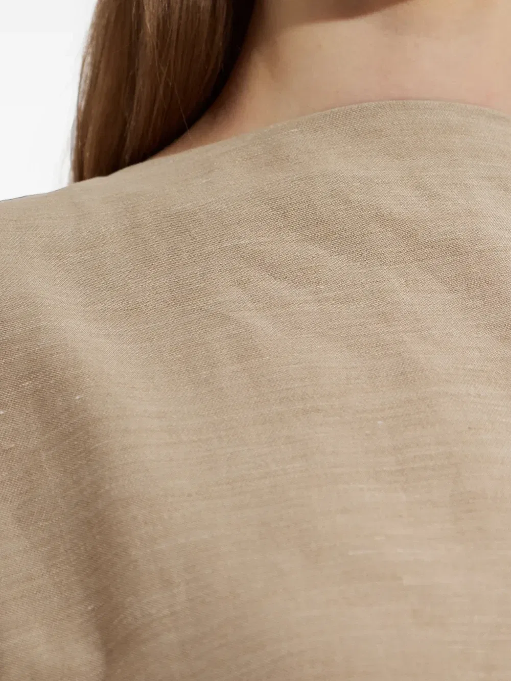 Льняное миди-платье с разрезом сзади JACQUEMUS, бежевый — фото 4