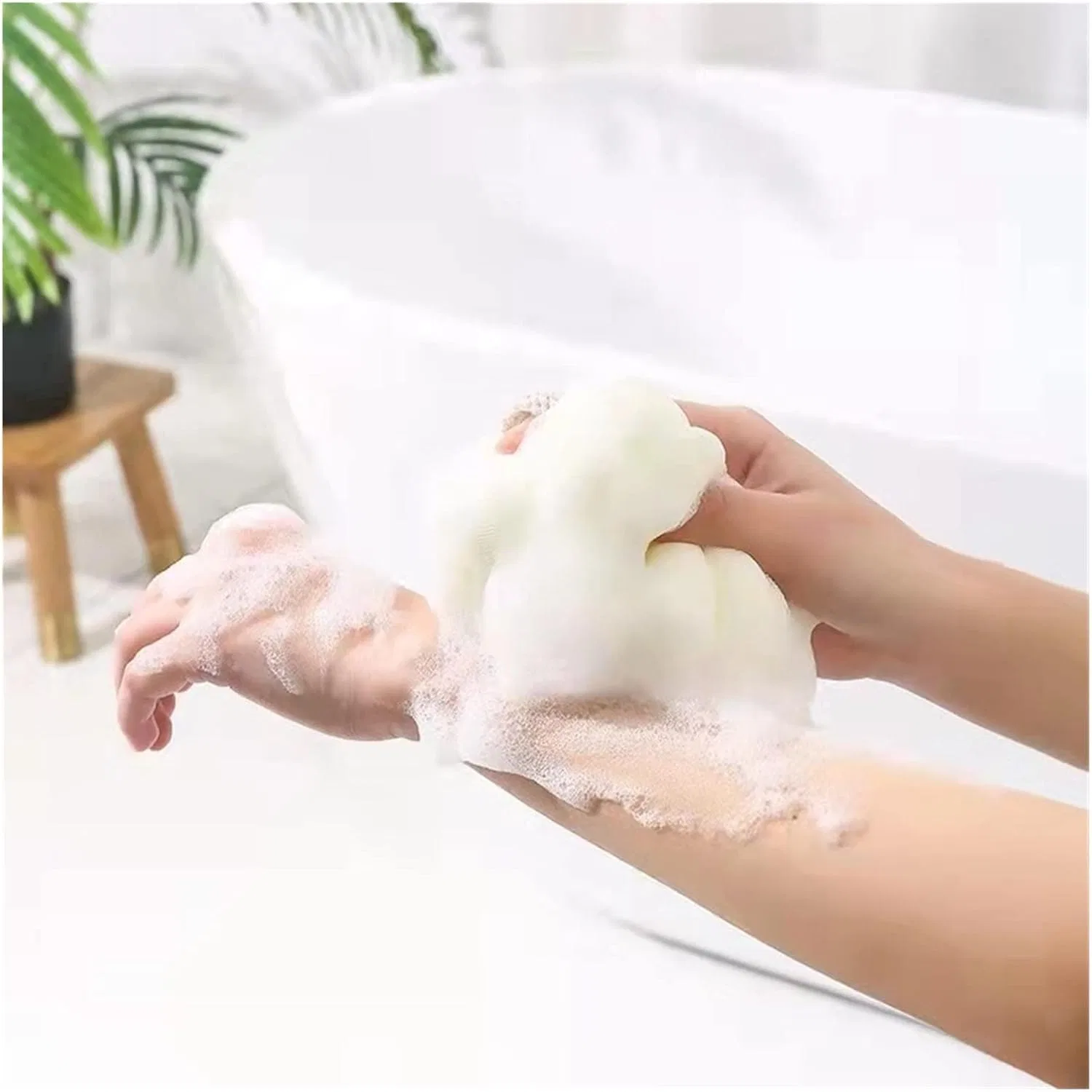 Мочалка для душа, ZZSRJ, 1 шт, 10 см, Bath Ball Gray — фото 3