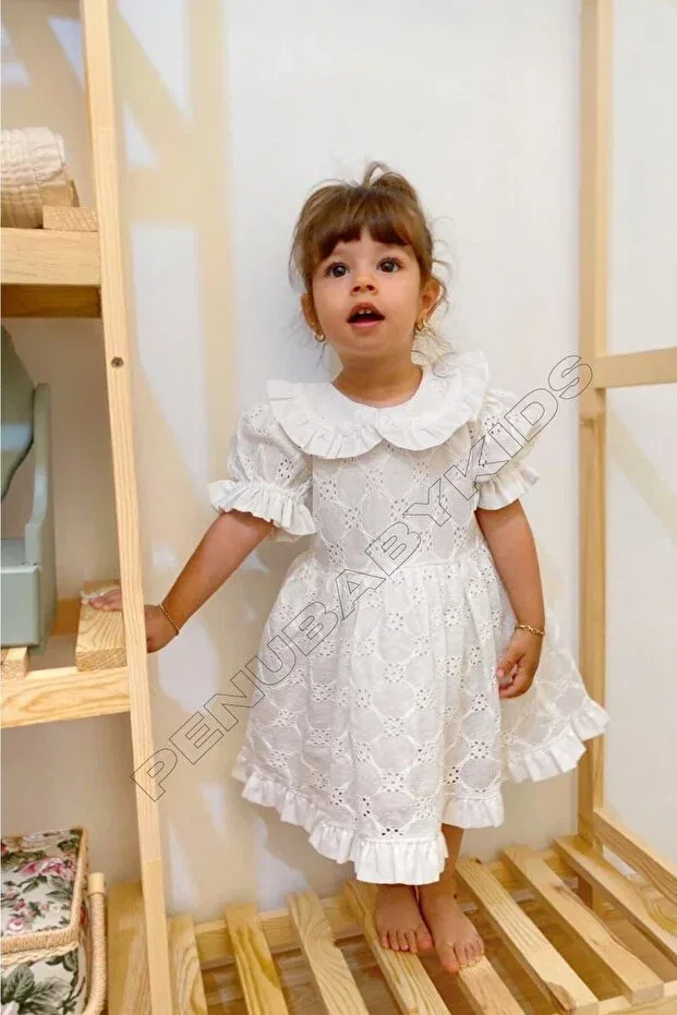 Детское платье для девочек с коротким рукавом angel Penu Baby Kids, White — фото 2
