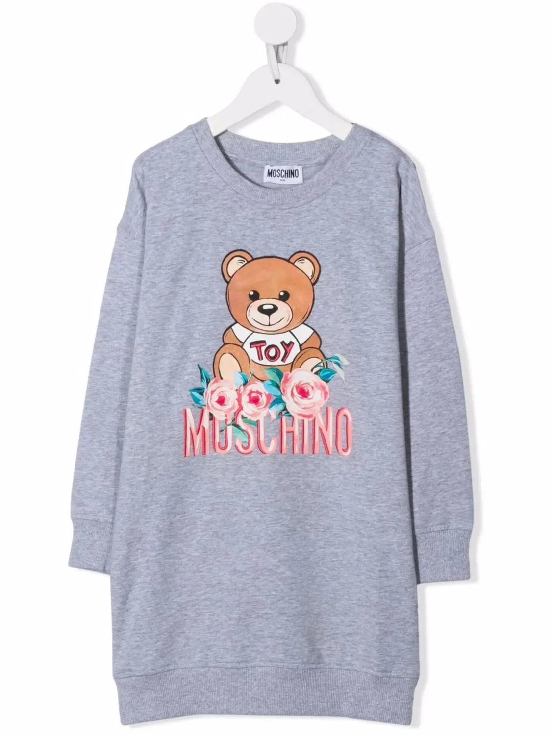 Платье с принтом мишки Moschino, серый