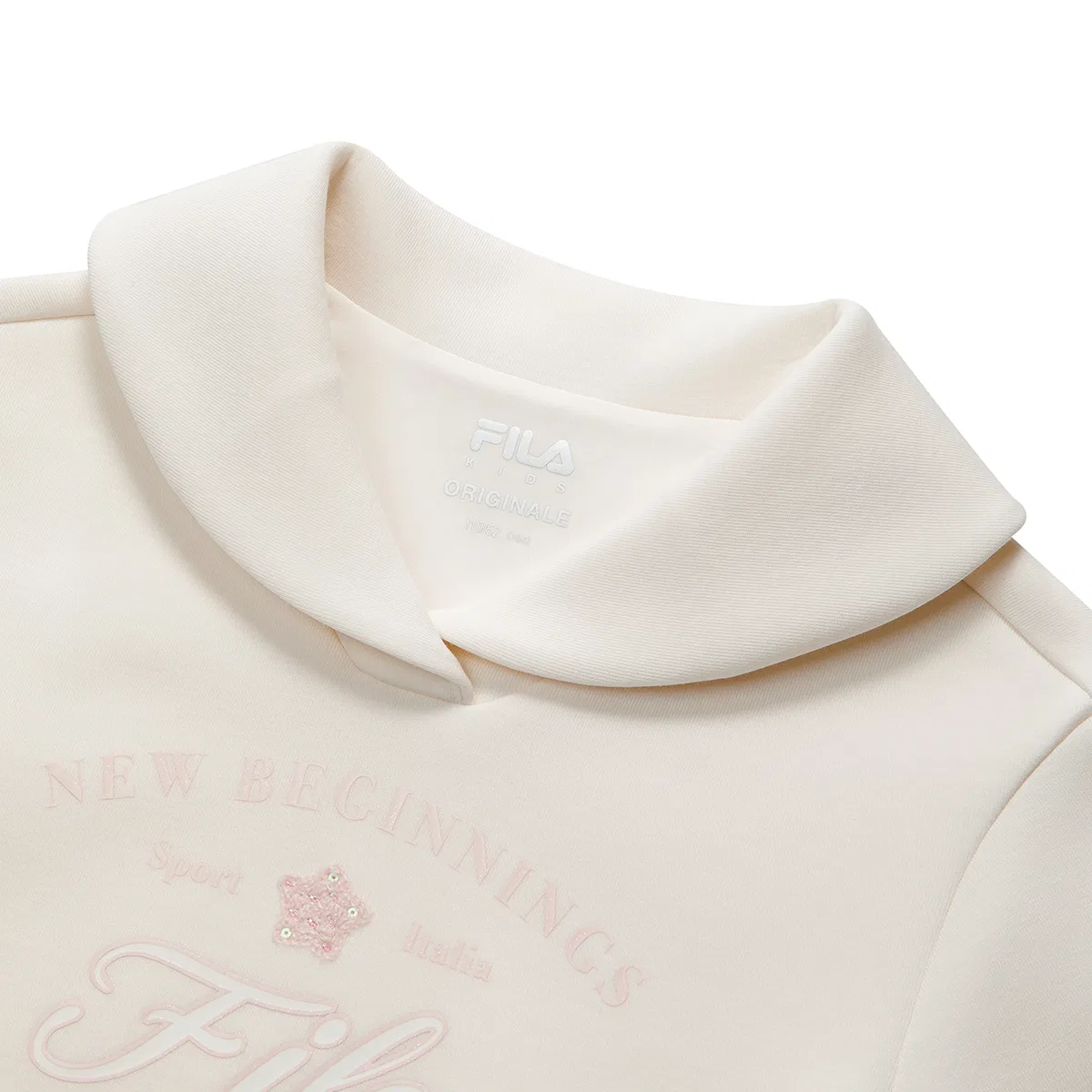 Детский свитшот с воротником Модель Navy Collar Moderate FILA KIDS, Dense White — фото 4