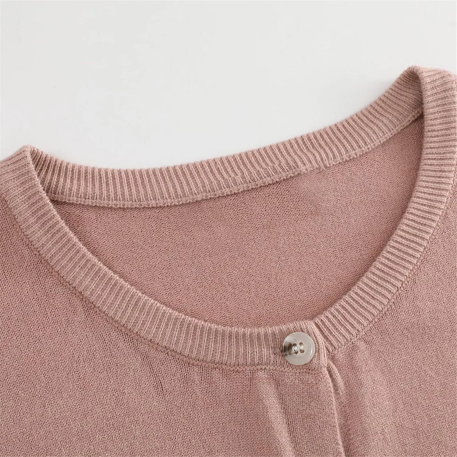 Женский кардиган с длинным рукавом классический, Pink — фото 4