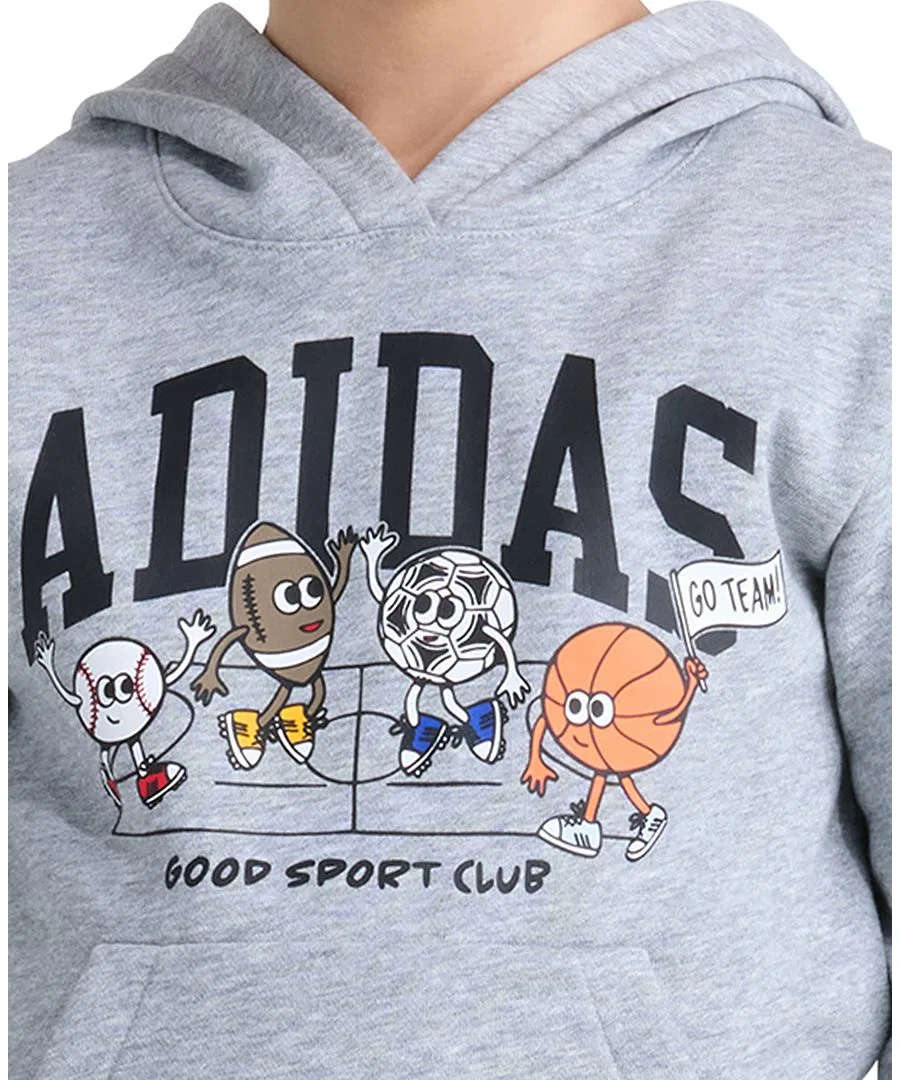 Комплект из худи и спортивных брюк с принтом adidas, Medium Gray Heather — фото 3