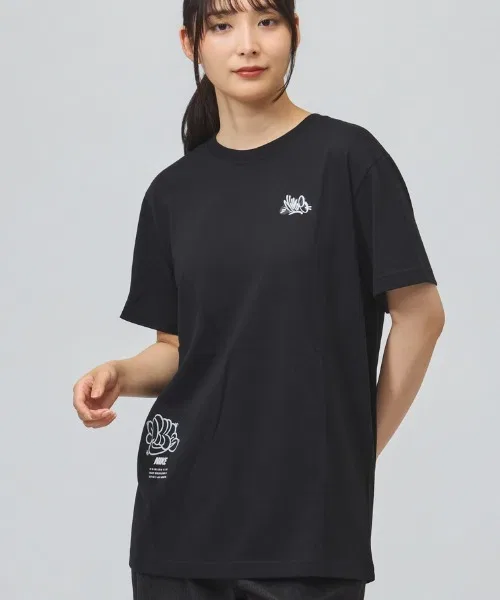Женская футболка с коротким рукавом, хлопковая, с принтом NIKE, Off White — фото 4