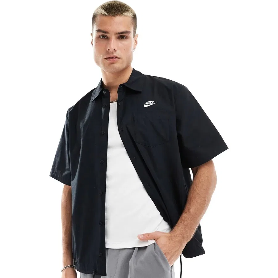 Футболка с коротким рукавом Nike Club Woven Loose Fit, Черный