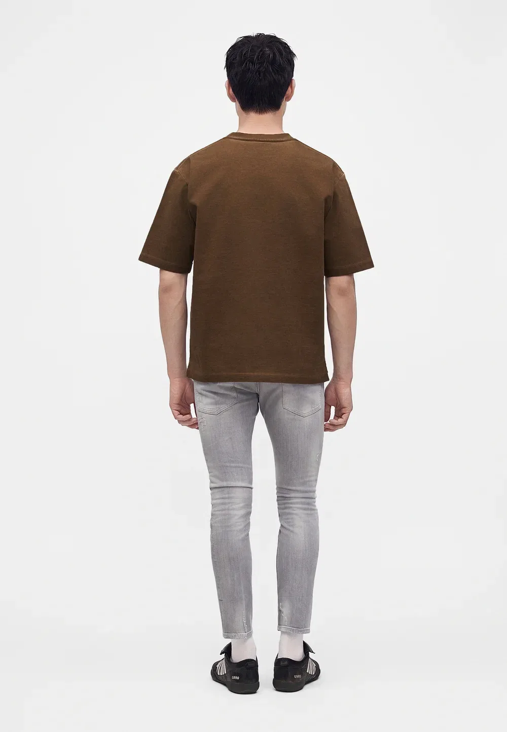 Футболка свободного кроя, перевернутая вверх ногами - базовая футболка Dsquared2, Choco — фото 3