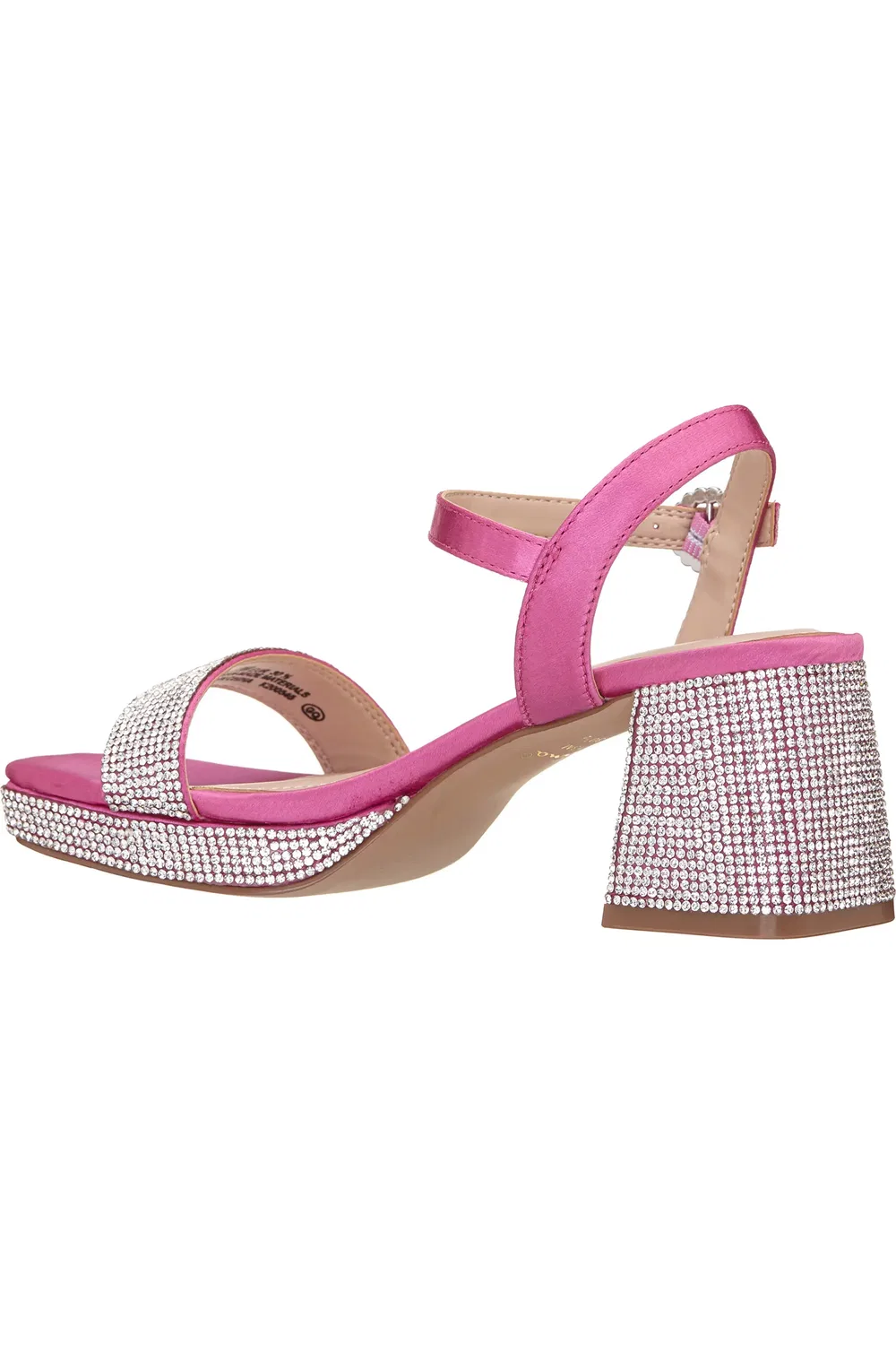 Сандалии детские на платформе Marysol Nina, Pink Satin Stones