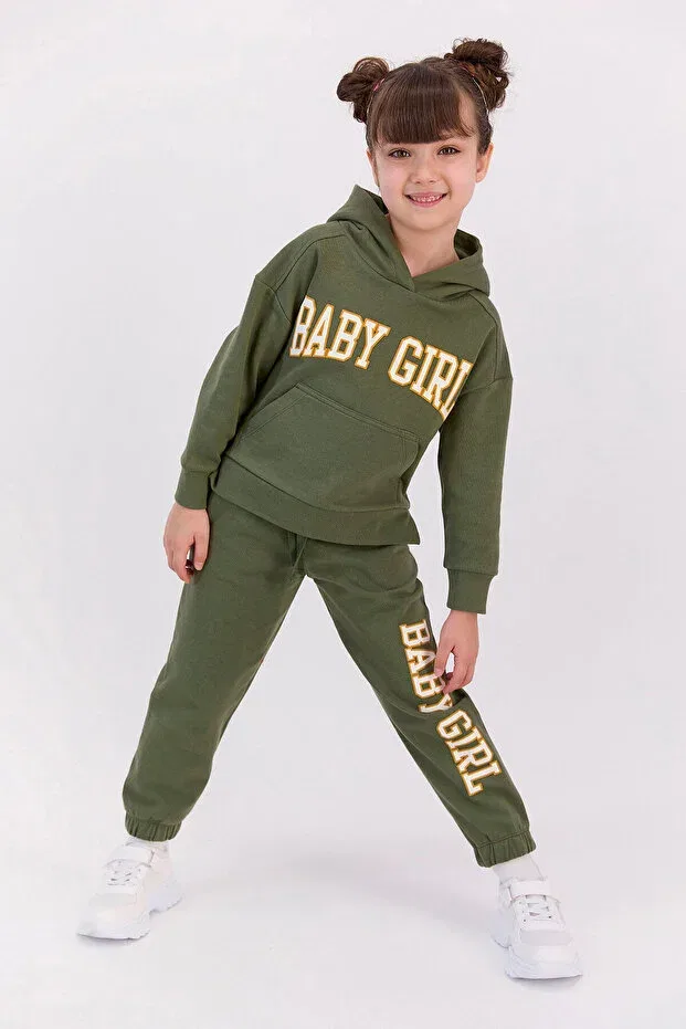 Детский спортивный комплект для девочек хлопковый Roly Poly, Khaki