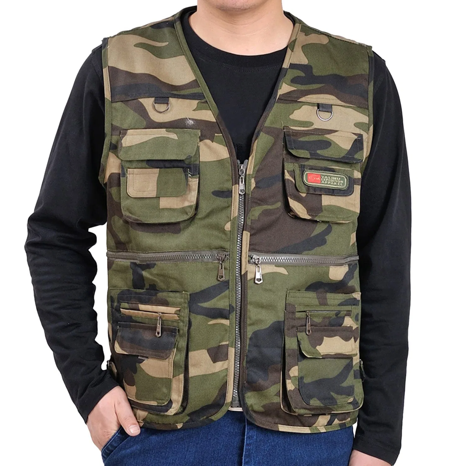 Мужской жилет с множеством карманов Classic Multi Pocket Jacket, camo
