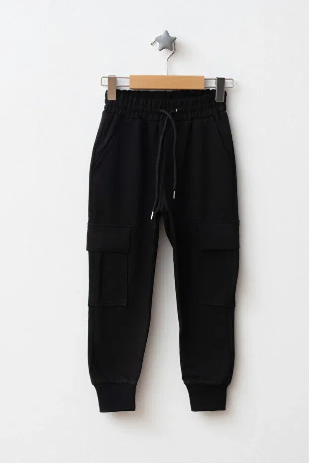 Детские спортивные штаны для мальчиков с утяжкой Basics Beniizle, Smoked & Black — фото 4
