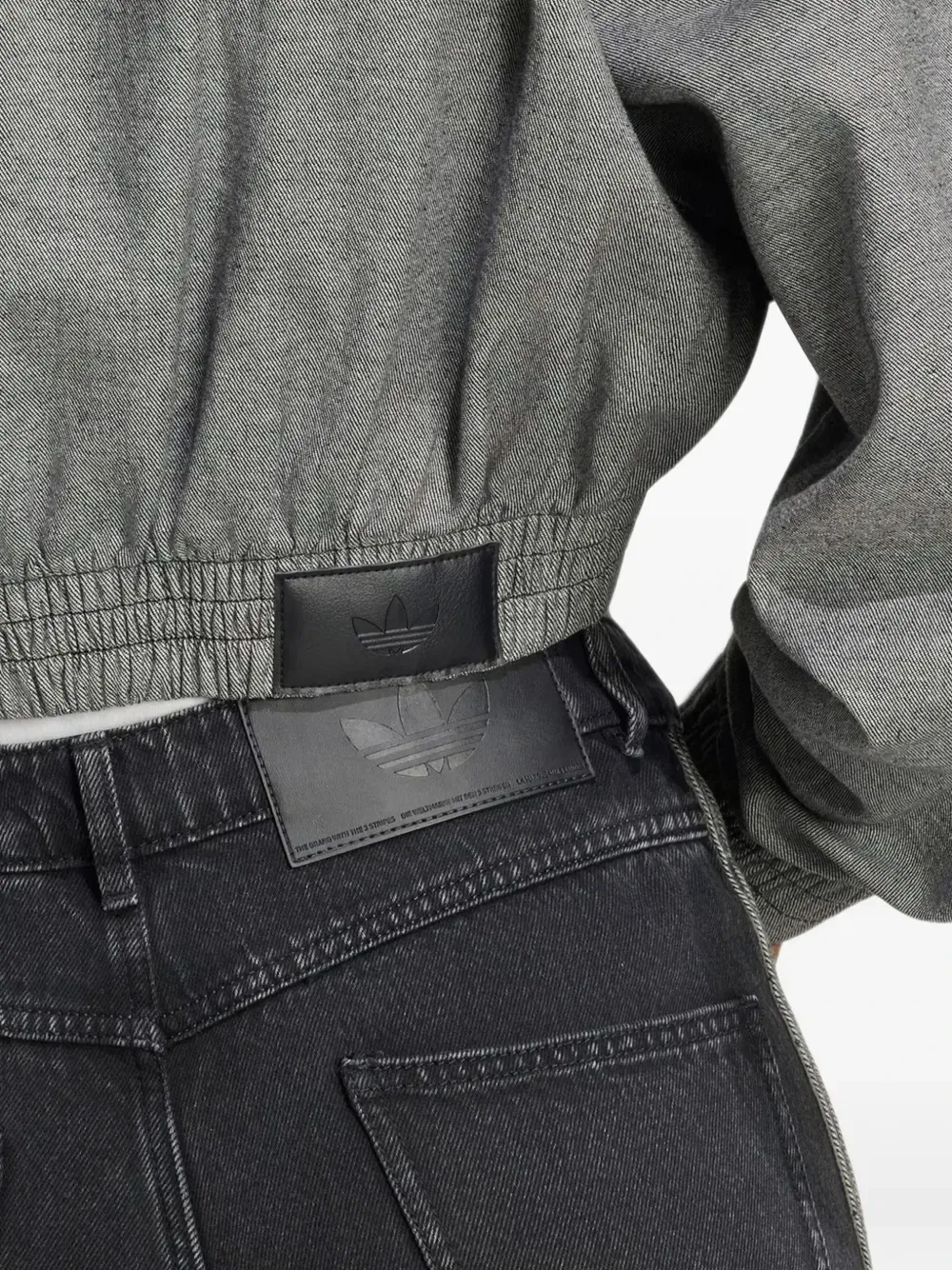 Укороченная джинсовая куртка SST Adidas, серый — фото 3