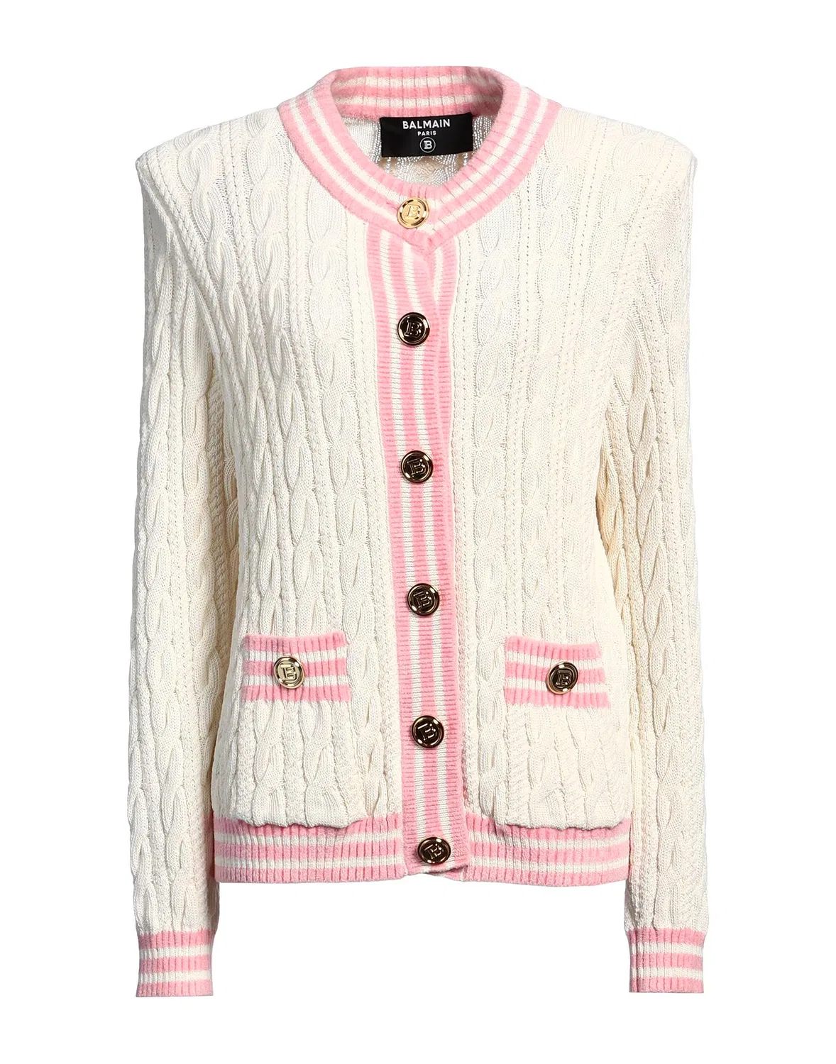 Женский кардиган из шерсти с длинным рукавом Balmain, айвори