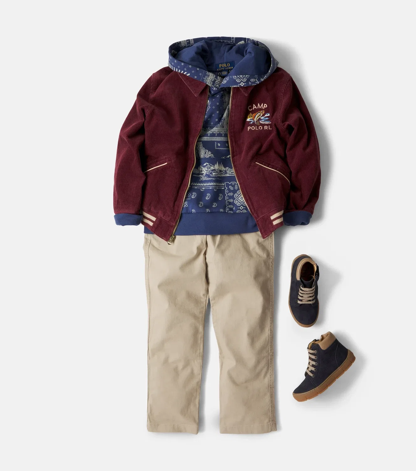 Худи с капюшоном и принтом Polo Ralph Lauren Kids, синий — фото 2