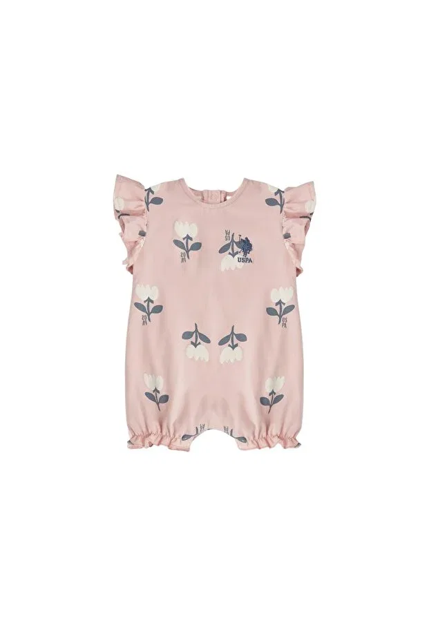 Детский комбинезон для девочек с принтом Licensed roses U.S. Polo Assn., Pink