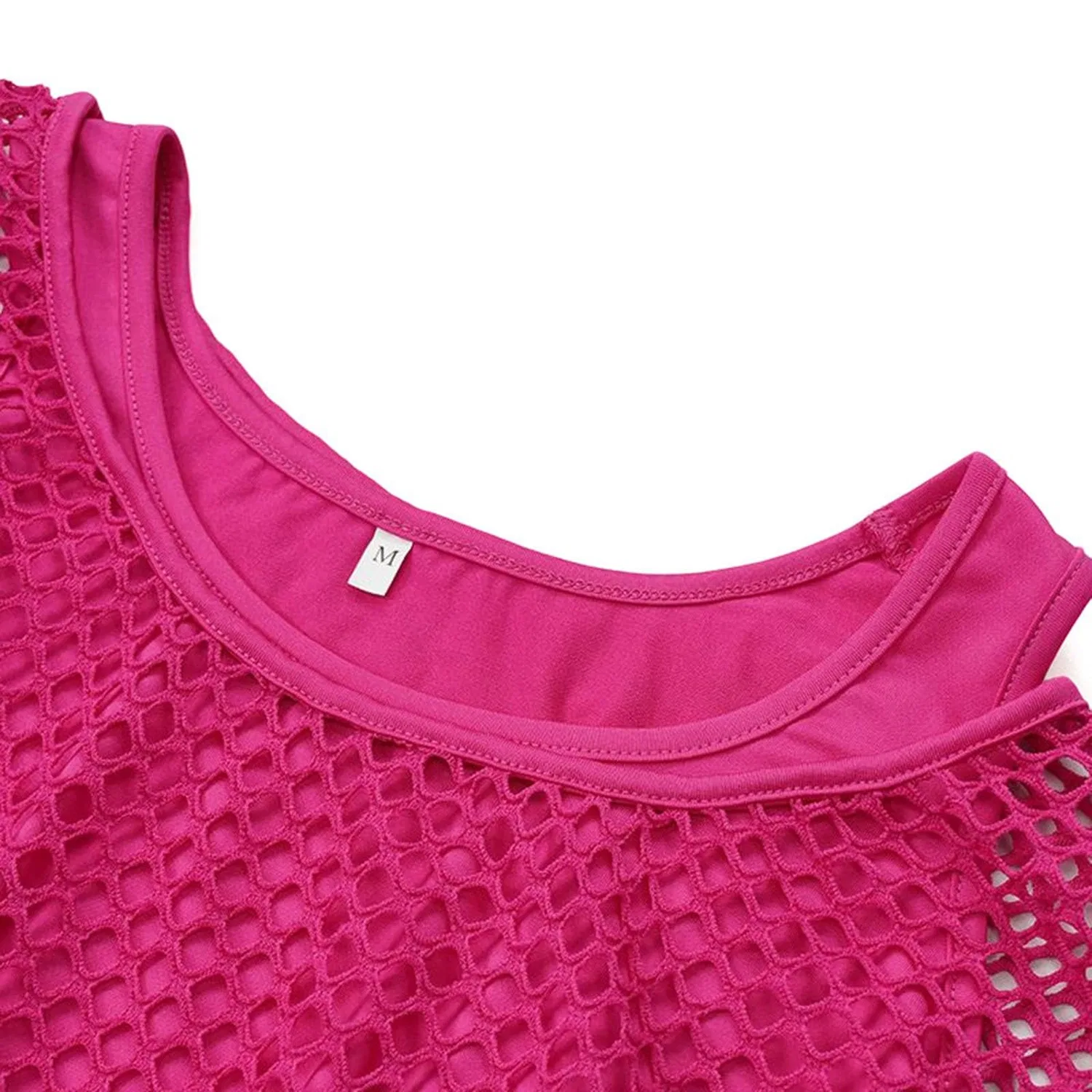 Женская футболка с открытыми плечами SexyFluo 80s Top, Hot Pink — фото 4