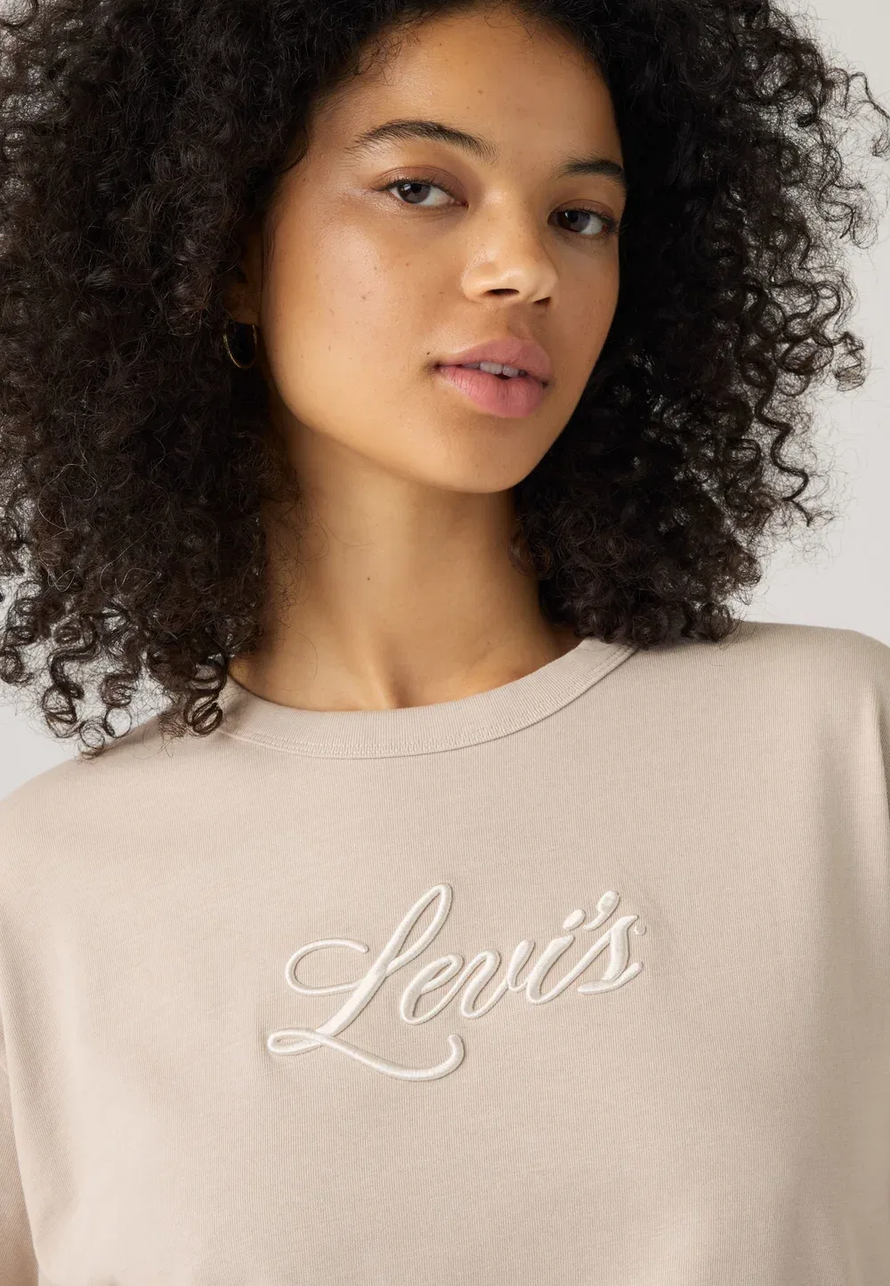 Винтажная футболка - футболка с принтом Levi'S, Corded Script Logo Chateau Gray — фото 4