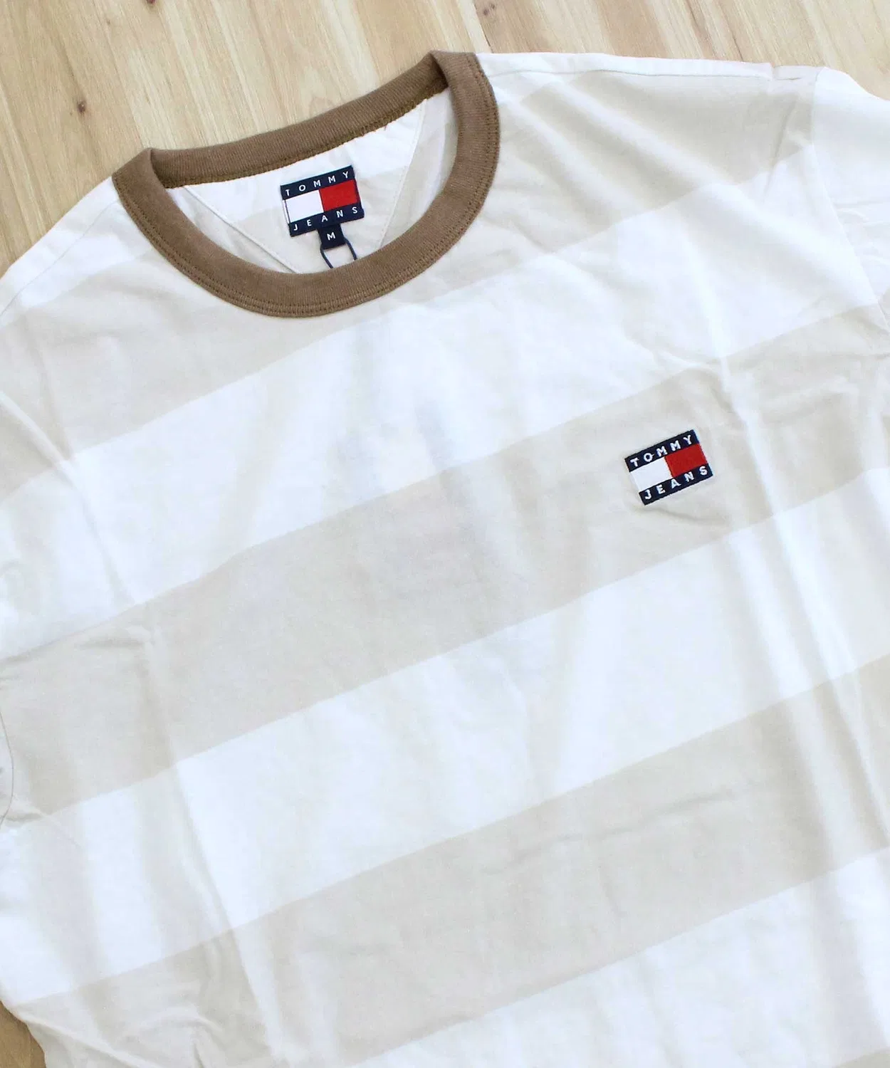 Мужская футболка с принтом TJM REG BOLD STRIPE TEE TOMMY HILFIGER, Beige — фото 4