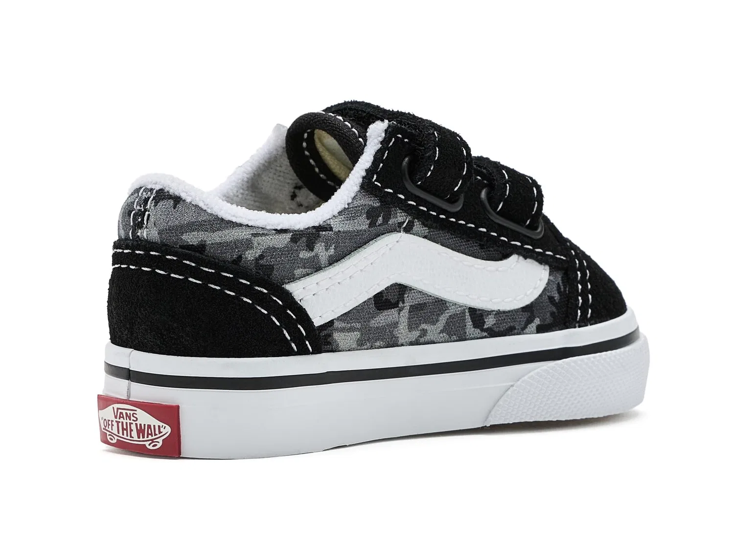 Кроссовки Old Skool V (для младенцев и малышей) Vans Kids, Check Camo Black/Light Grey — фото 4