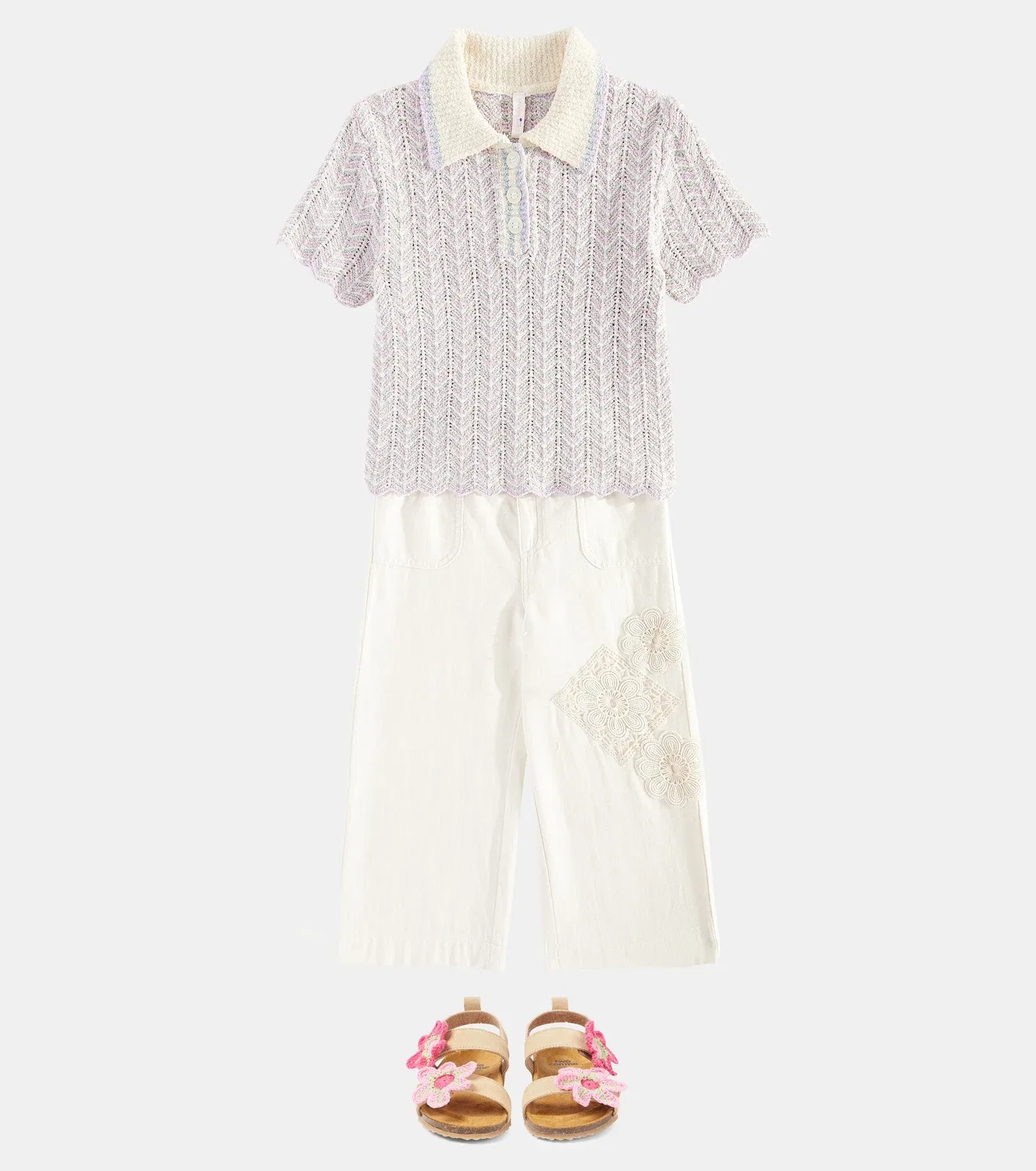Джинсы широкие Halliday Zimmermann Kids, бежевый — фото 2