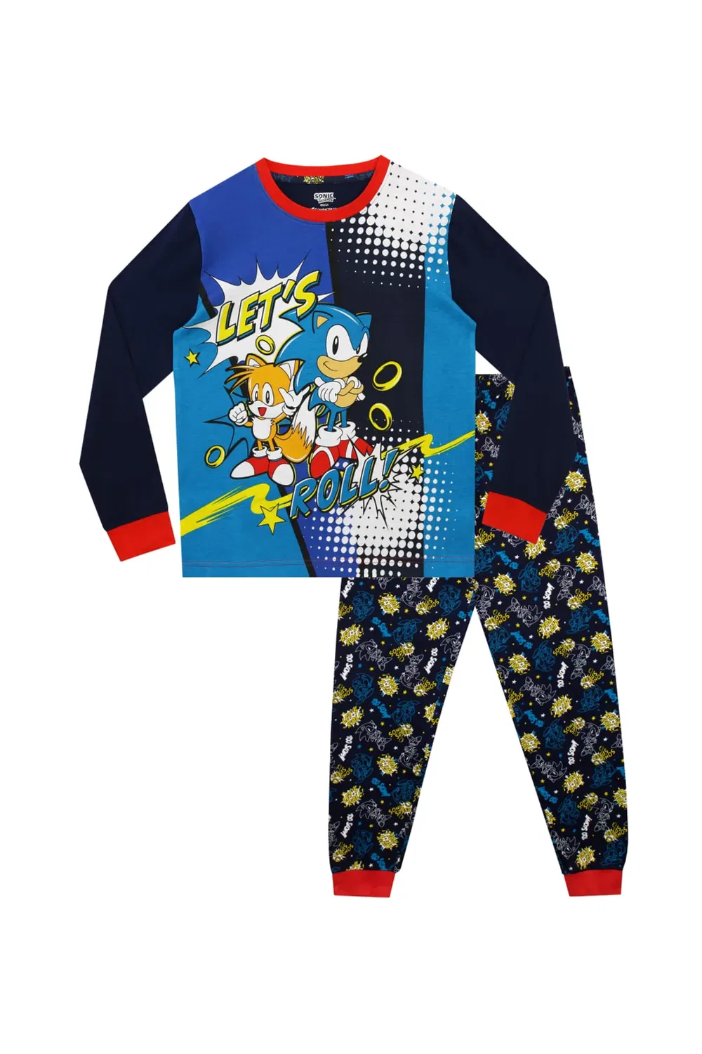 Детский пижамный комплект Sonic Lets Roll, Sonic The Hedgehog, Navy