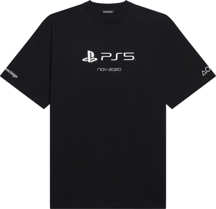 

Футболка Balenciaga Playstation Boxy T-Shirt Black, черный