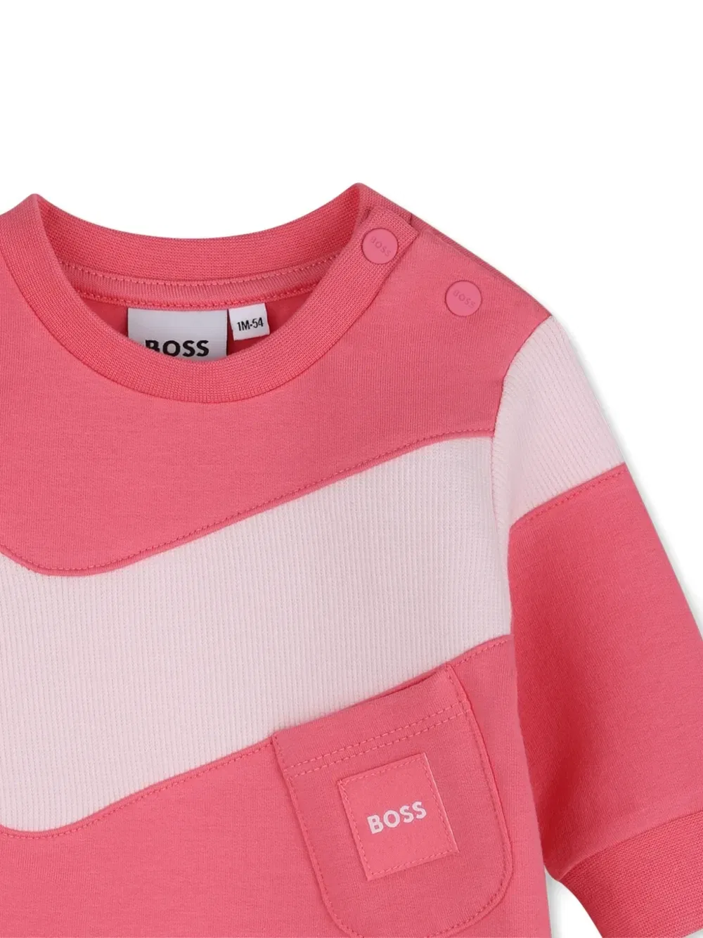 Платье в стиле колор-блок Boss Kidswear, розовый — фото 3