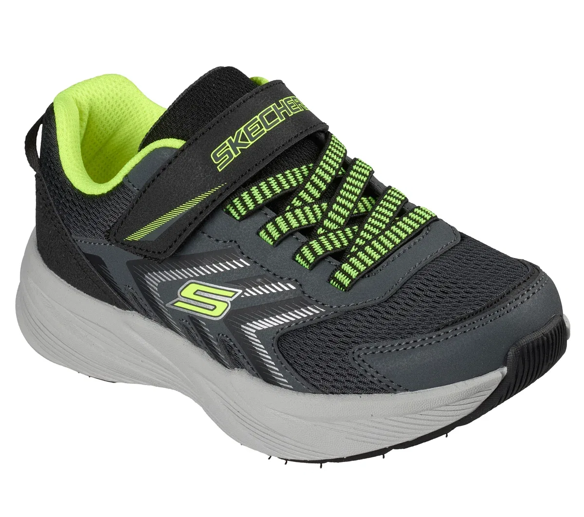 Детские кроссовки Microspec Tread Skechers, серый/лаймовый — фото 4