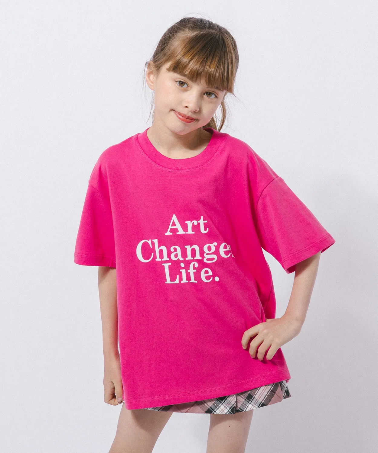 Детская футболка с принтом French Text Logo Design URBAN CHERRY, Pink