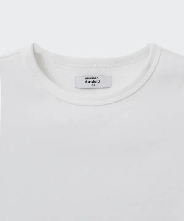 Футболка с длинным рукавом, Slim Fit, Musinsa Standard Kids, белый — фото 4