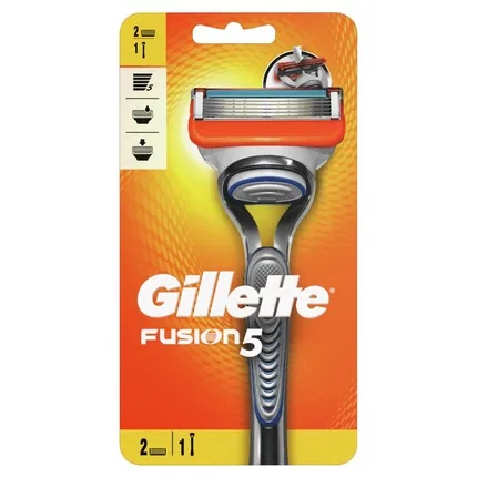 Бритвенный станок с 2 сменными лезвиями Gillette Fusion 5, Black