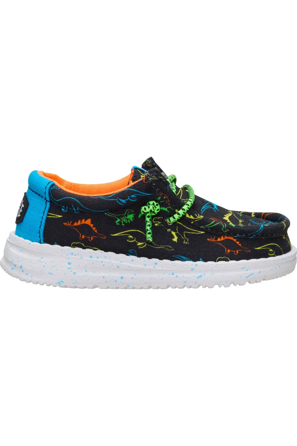 Детские слипоны чукка на мягкой подошве Wally Dinoworld Hey Dude, Black/Neon Multi — фото 2