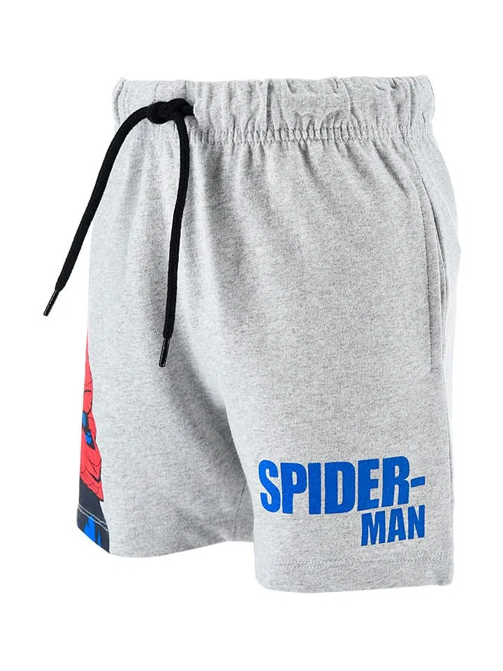 Шорты из футера с принтом Spiderman, серый — фото 3