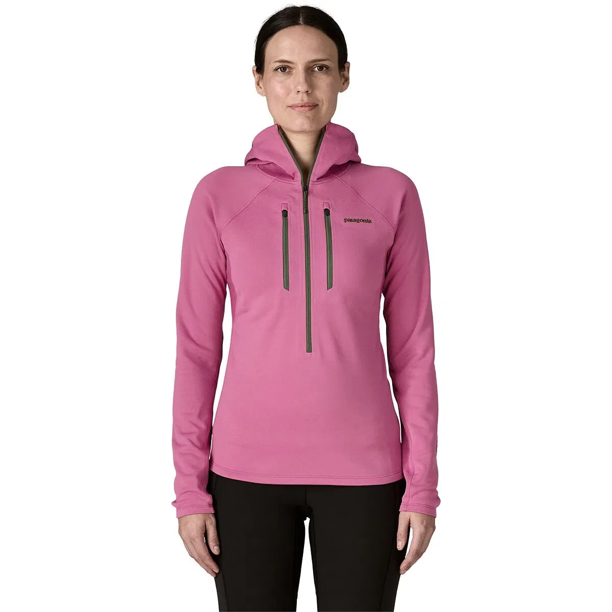 Женская ультралегкая флисовая кофта с капюшоном Polartec Power Grid Patagonia, Faded Magenta