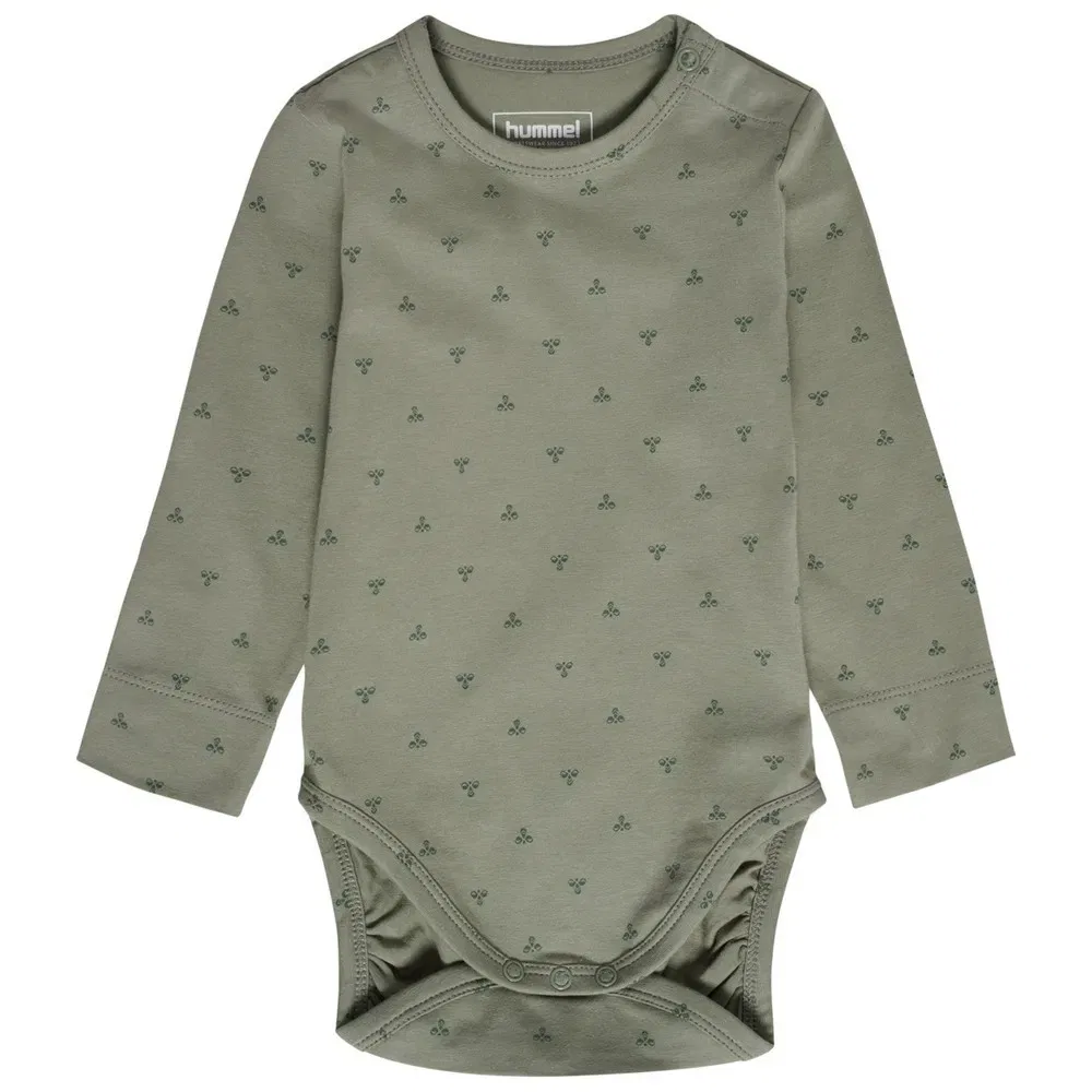 Боди с длинным рукавом Mini Bee AOP Hummel, зеленый